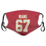 Lucas Niang Name & Number Red Kansas City Chiefs Face Mask