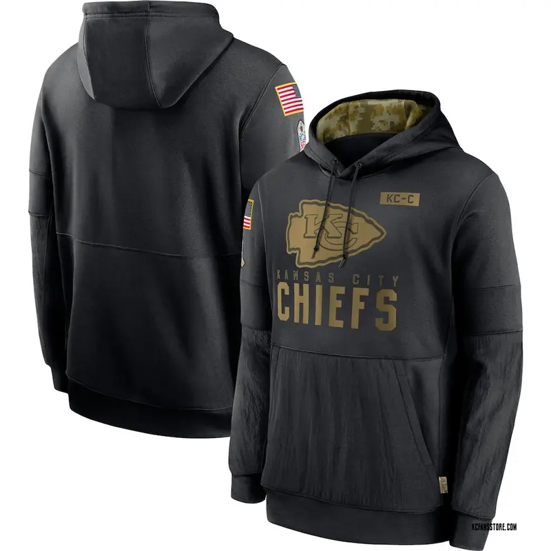 HOT Kansas City Chiefs Football Hoodie 2019 Salute To Service Sideline Pullover 
