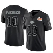 Men's Black Limited Isiah Pacheco Kansas City Reflective Super Bowl LIX Jersey