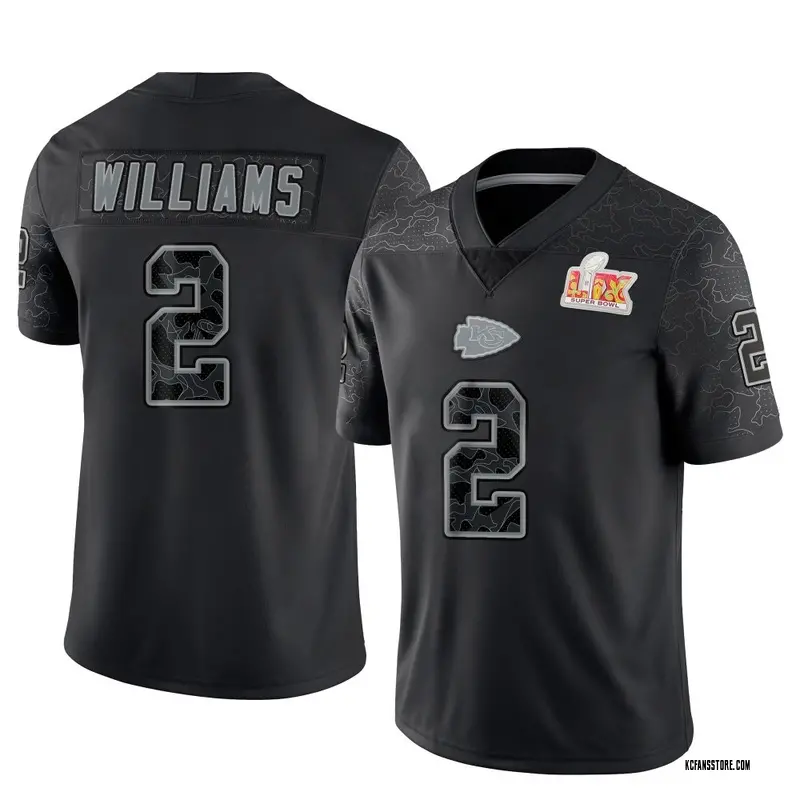 Men's Black Limited Joshua Williams Kansas City Reflective Super Bowl LIX Jersey