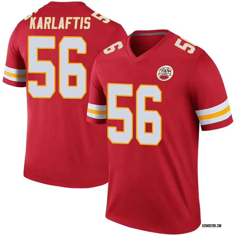 Men's Red Legend George Karlaftis Kansas City Color Rush Jersey